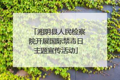 湘阴县人民检察院开展国际禁毒日主题宣传活动